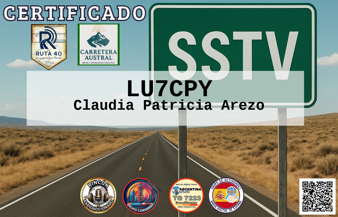Certificado CERTIFICADO ESPECIAL Slow ScanTV SSTV