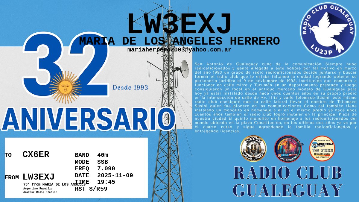 QSL CX6ER