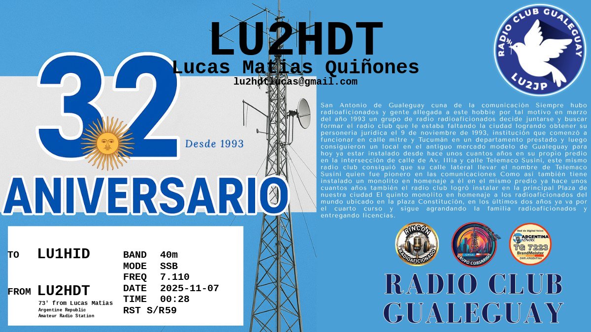 QSL LU1HID