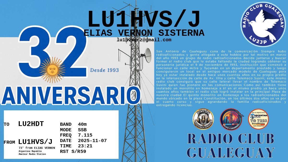 QSL LU2HDT