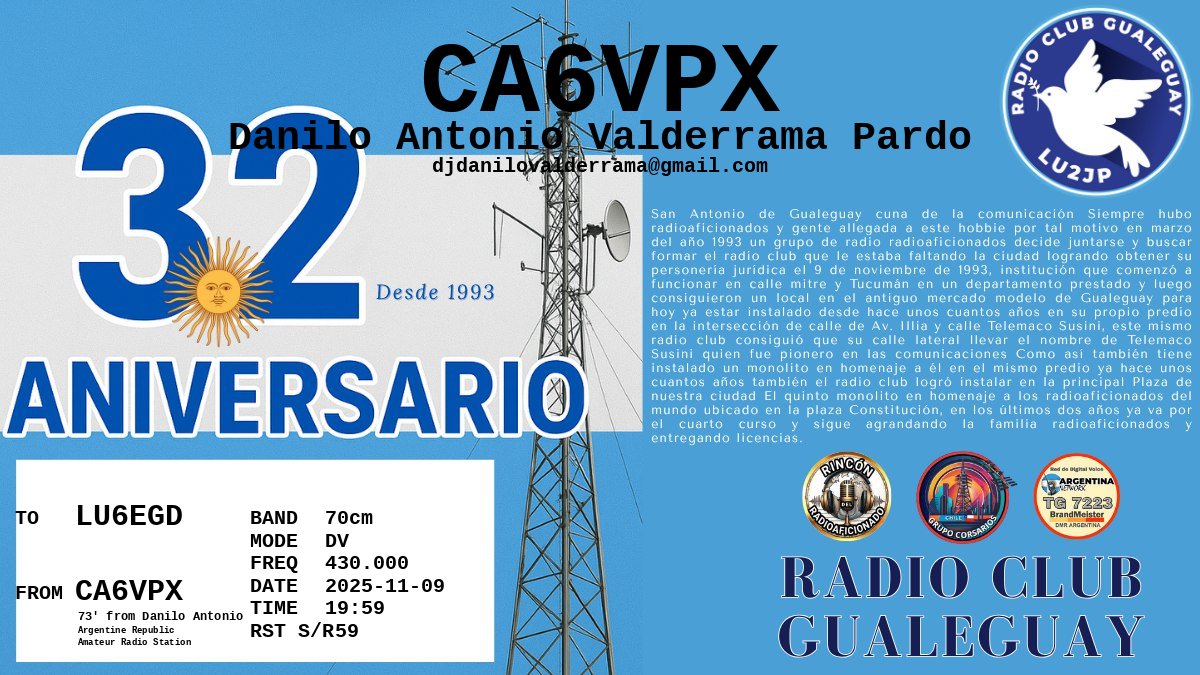 QSL LU6EGD