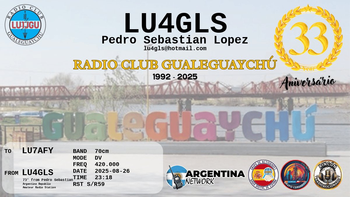 QSL LU7AFY