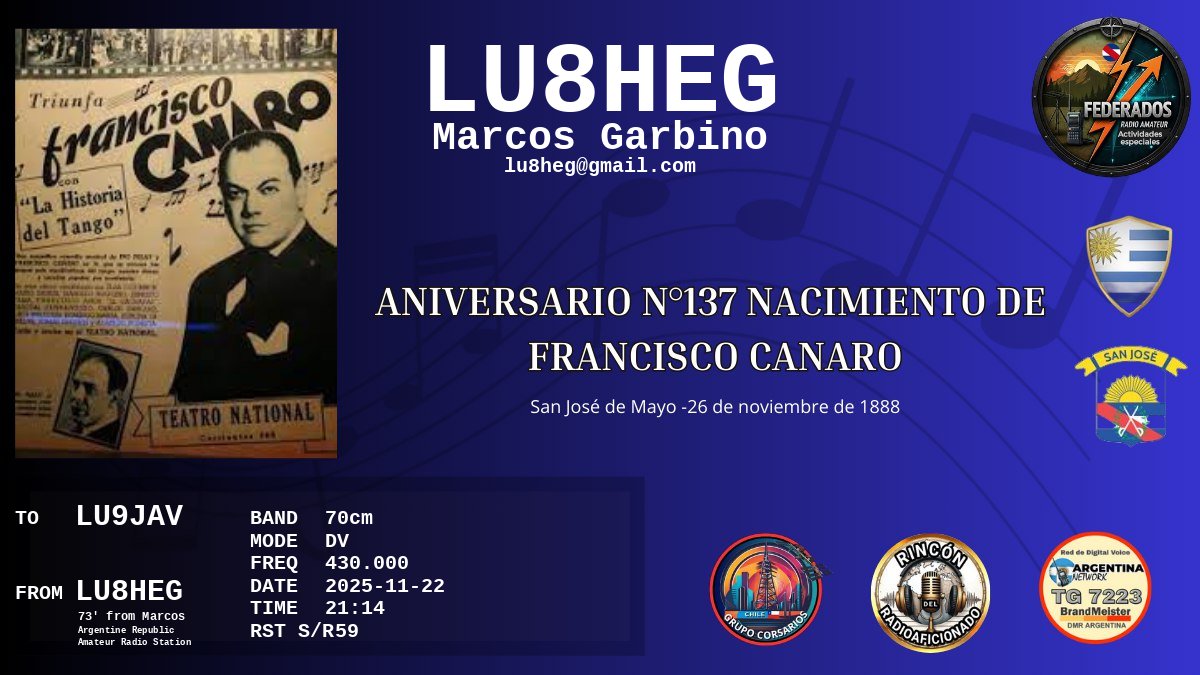QSL LU9JAV