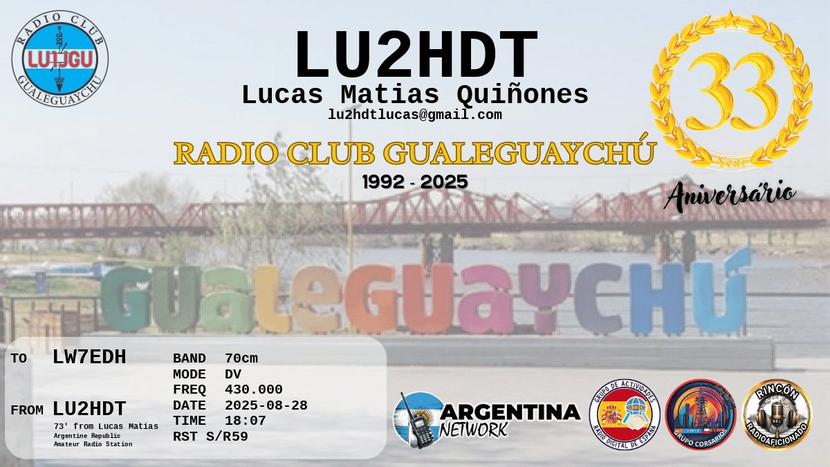 QSL LW7EDH